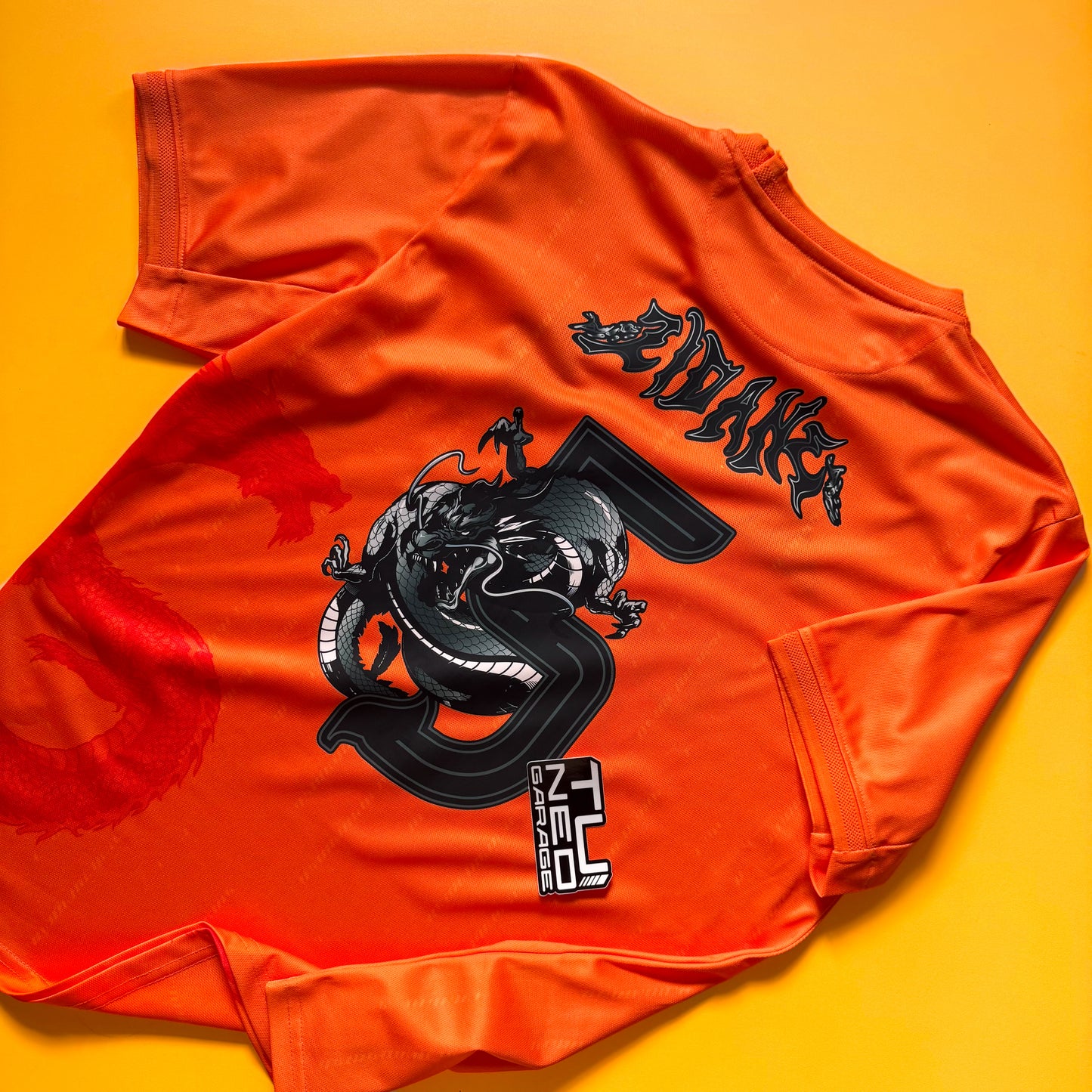 REAL MADRID SMOKE DRAGON ORANGE JERSEY CUSTOM LIORA DRAGON