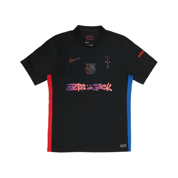 BARCELONA AWAY JERSEY BLACK 2024/25 SPECIAL EDITION CACTUS JACK PURPLE GRADIENT