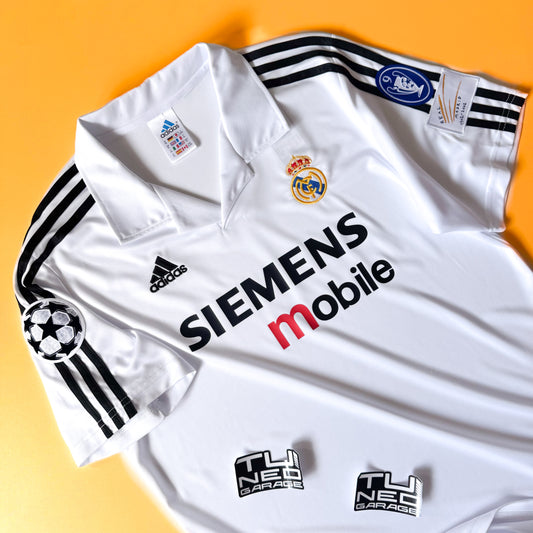 RETRO REAL MADRID 2003/04 HOME JERSEY WHITE + PATCHES CUSTOM ANGELS