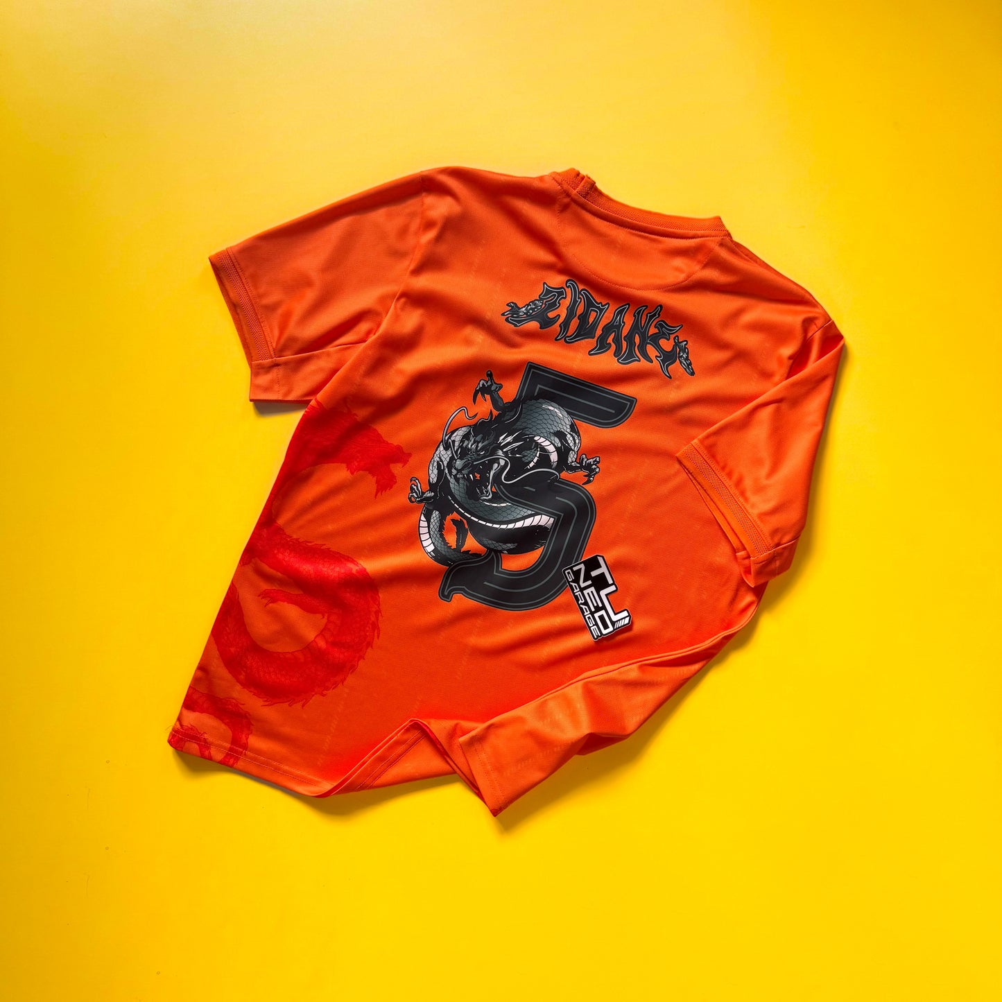 REAL MADRID SMOKE DRAGON ORANGE JERSEY CUSTOM LIORA DRAGON