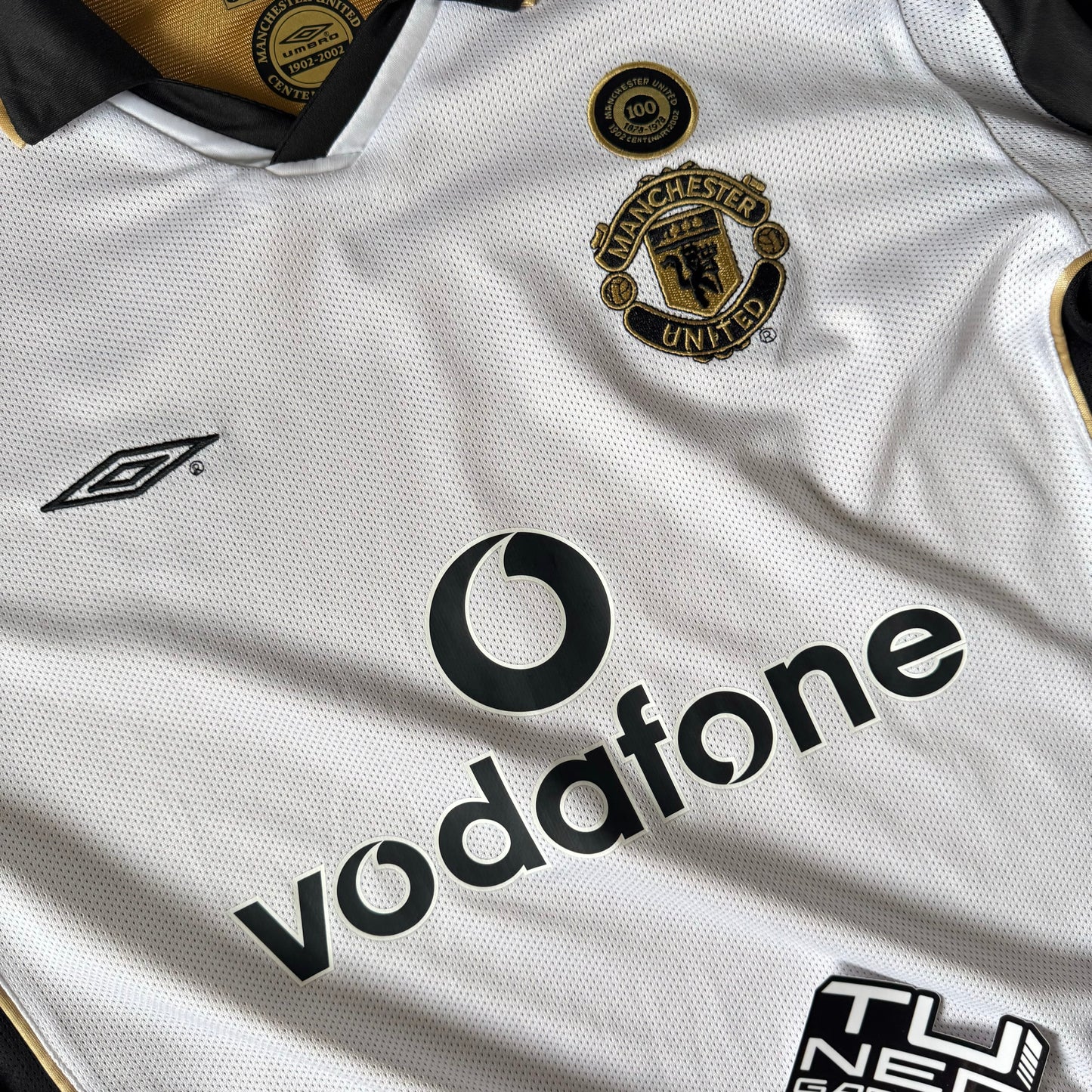MAILLOT RÉTRO MANCHESTER UNITED DOUBLE FACE MANCHES LONGUES + ÉCUNISSES