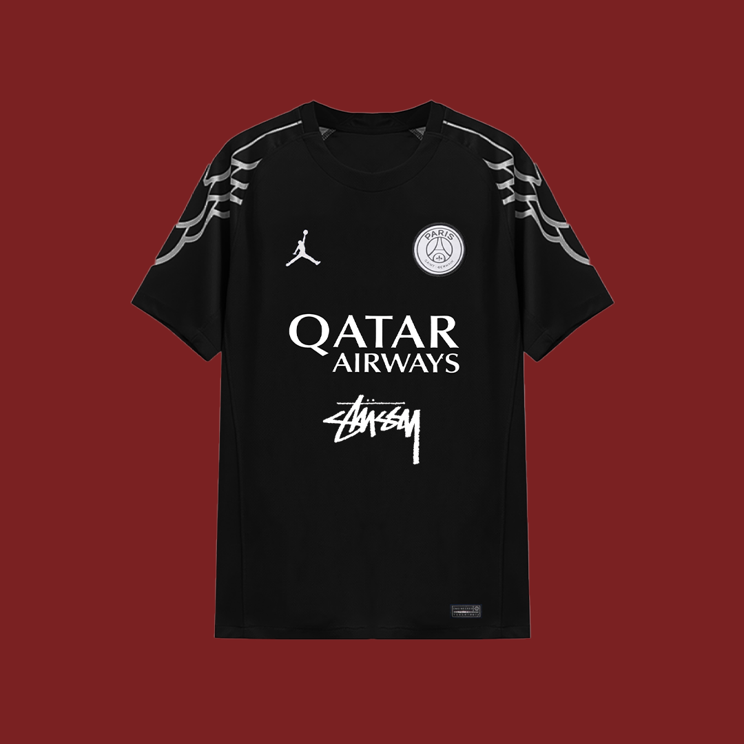 CUARTA CAMISETA PSG 2024/25 NEGRA STSSY PATROCINADOR