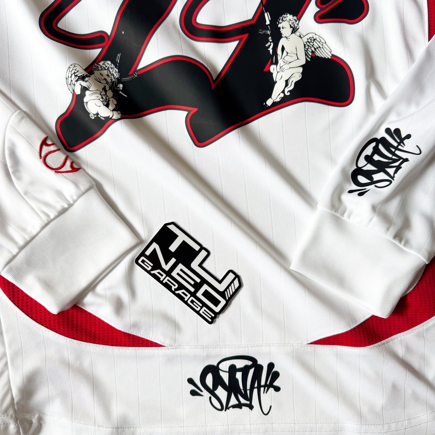 SYNA x AC MILAN (CAMISETA RETRO DE TERCERA EQUIPACIÓN 2007/08 BLANCA MANGA LARGA) ÁNGELES PERSONALIZADOS