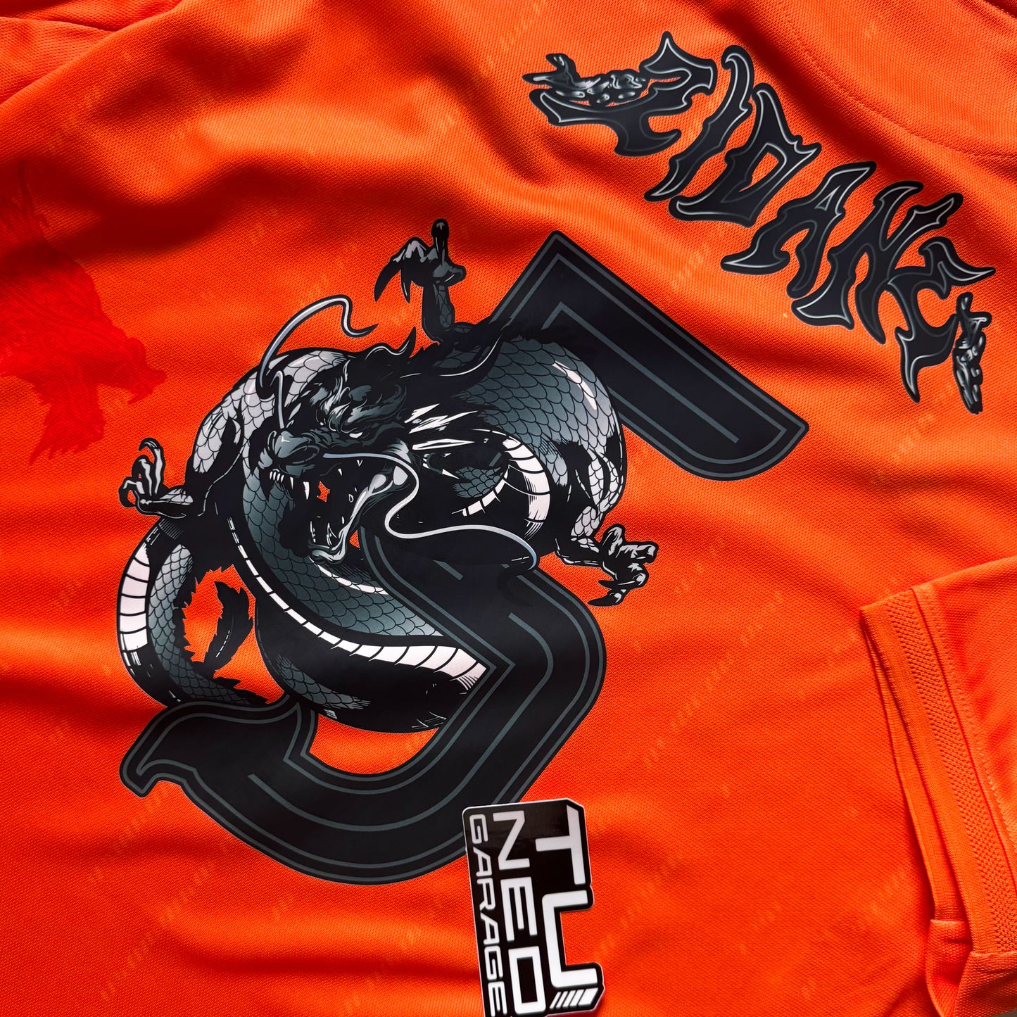 REAL MADRID SMOKE DRAGON ORANGE JERSEY CUSTOM LIORA DRAGON