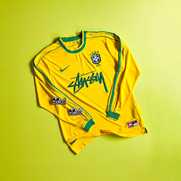 BRAZIL 98 YELLOW STSSY LONG SLEEVE JERSEY