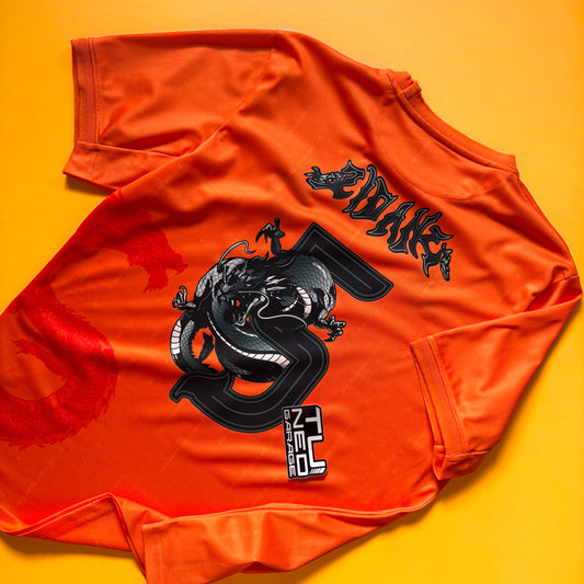 REAL MADRID SMOKE DRAGON ORANGE JERSEY CUSTOM LIORA DRAGON