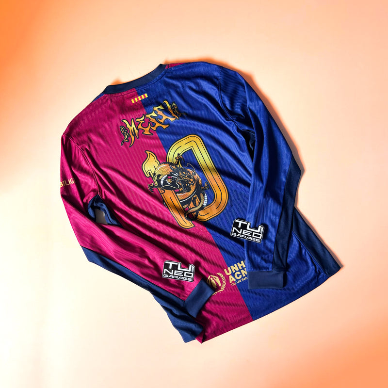 FC BARCELONA HOME KIT 2024/25 LONG SLEEVE AUTHENTIC CUSTOM LIORA DRAGON