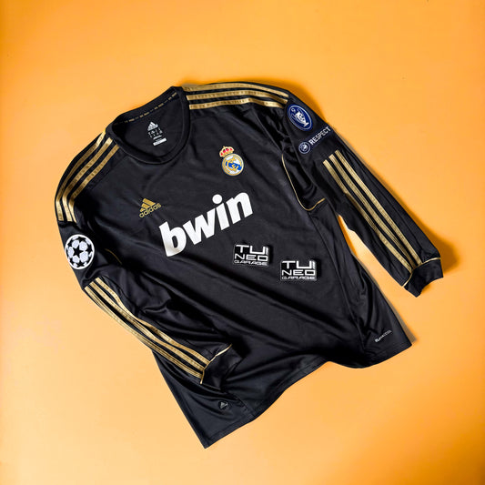 Maillot extérieur Real Madrid 2011/12 noir à manches longues rétro personnalisé Goku Dragon