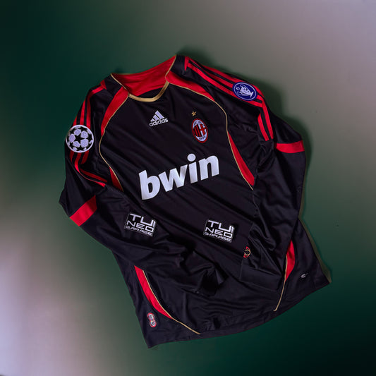 Maillot rétro AC Milan Third 2007/08 Noir Manches longues + Patchs